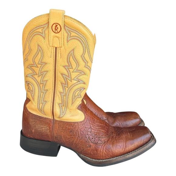 Tony Lama 3R Work Cowboy Boot Square Toe men size 9 D - Picture 1 of 10
